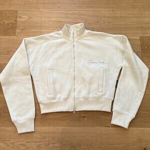 Missguided X Sean John - Crop Jacket with Diamente Branding Detail in Cream
